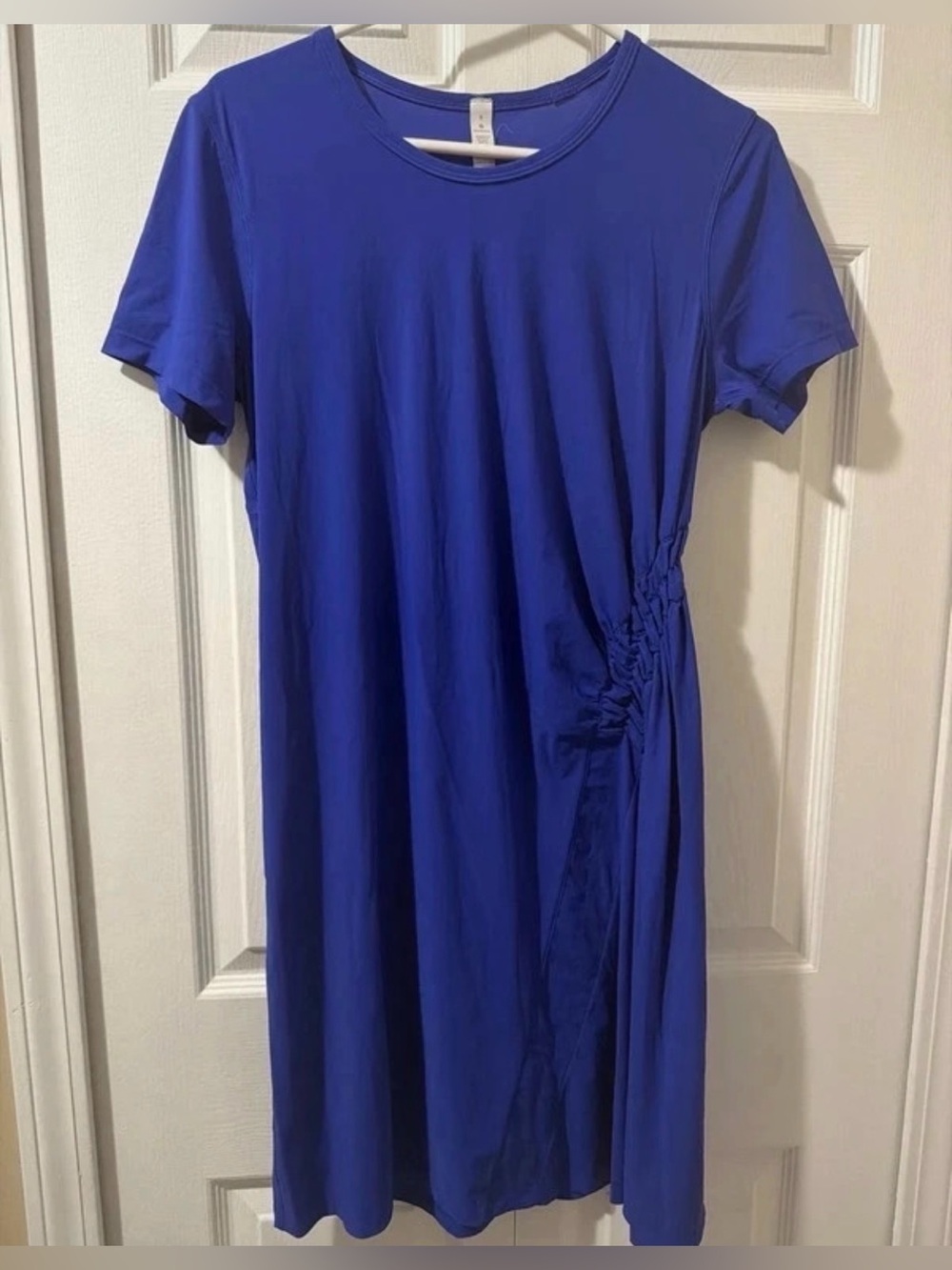 Lululemon Blue Nylon Short-Sleeve Side-Ruched Women’s Dress Size 6 - Picture 1 of 4
